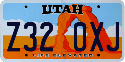 UT license plate Z320XJ