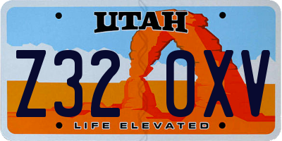 UT license plate Z320XV