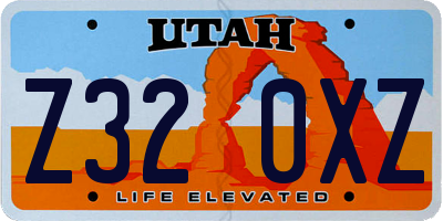 UT license plate Z320XZ