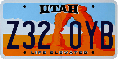 UT license plate Z320YB