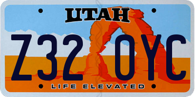 UT license plate Z320YC