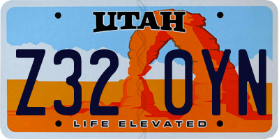 UT license plate Z320YN