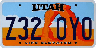 UT license plate Z320YO