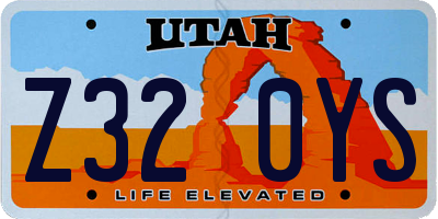 UT license plate Z320YS