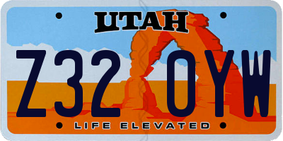 UT license plate Z320YW