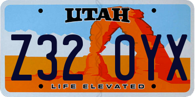 UT license plate Z320YX