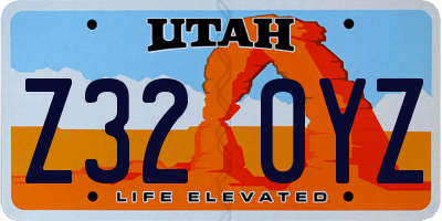 UT license plate Z320YZ