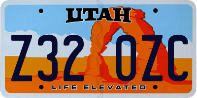 UT license plate Z320ZC