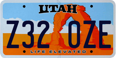 UT license plate Z320ZE