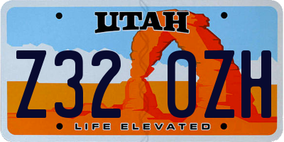 UT license plate Z320ZH