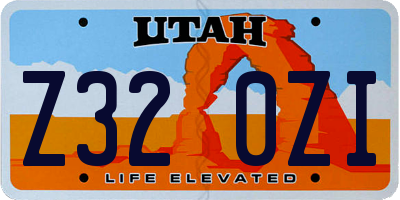 UT license plate Z320ZI