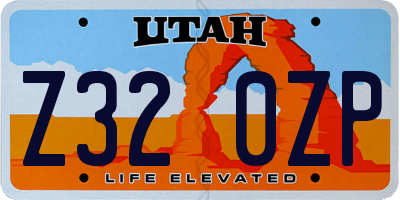 UT license plate Z320ZP