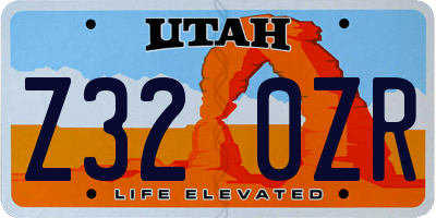 UT license plate Z320ZR