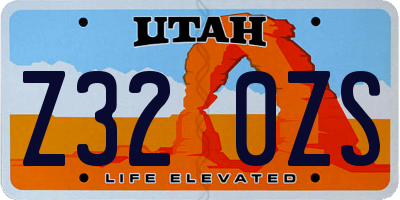 UT license plate Z320ZS