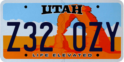UT license plate Z320ZY