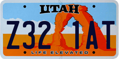 UT license plate Z321AT