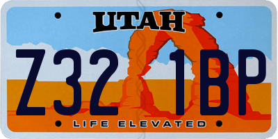 UT license plate Z321BP