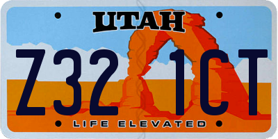 UT license plate Z321CT