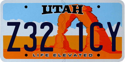 UT license plate Z321CY