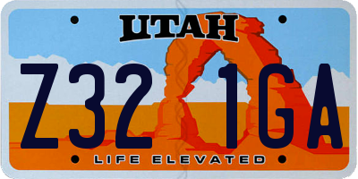 UT license plate Z321GA