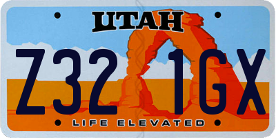 UT license plate Z321GX