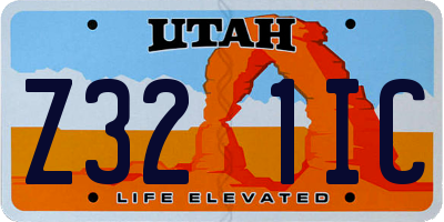 UT license plate Z321IC