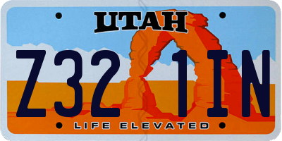 UT license plate Z321IN