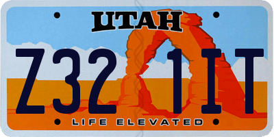 UT license plate Z321IT