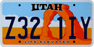 UT license plate Z321IY