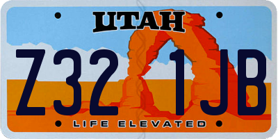 UT license plate Z321JB