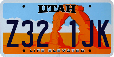 UT license plate Z321JK