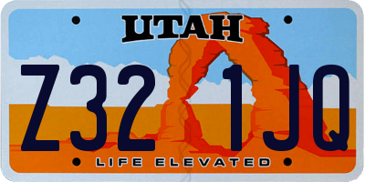 UT license plate Z321JQ