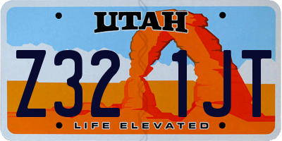 UT license plate Z321JT