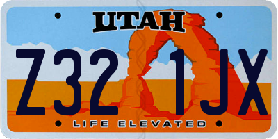 UT license plate Z321JX