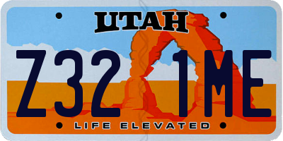 UT license plate Z321ME