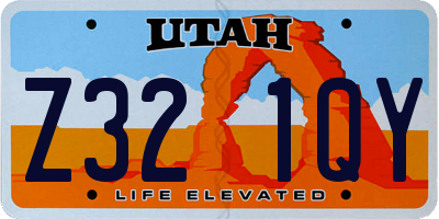 UT license plate Z321QY