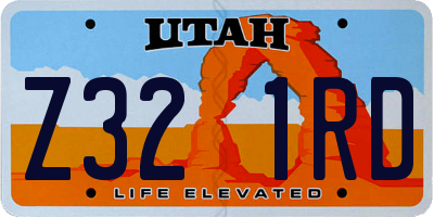 UT license plate Z321RD