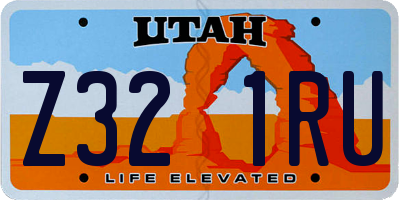 UT license plate Z321RU
