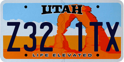 UT license plate Z321TX