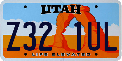 UT license plate Z321UL