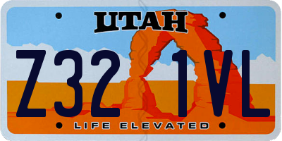 UT license plate Z321VL