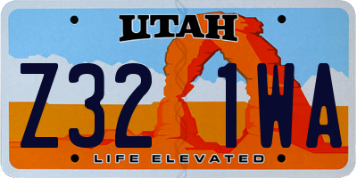 UT license plate Z321WA