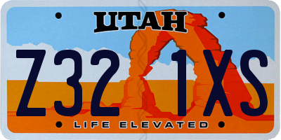 UT license plate Z321XS