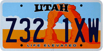 UT license plate Z321XW