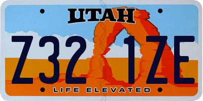UT license plate Z321ZE