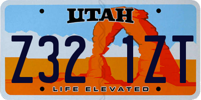 UT license plate Z321ZT