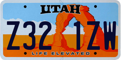 UT license plate Z321ZW