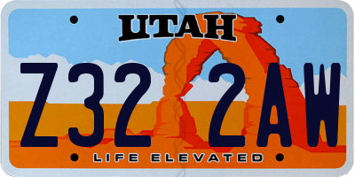 UT license plate Z322AW