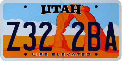 UT license plate Z322BA