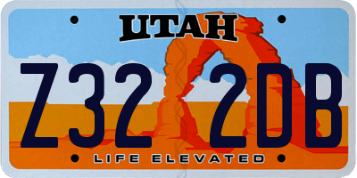 UT license plate Z322DB